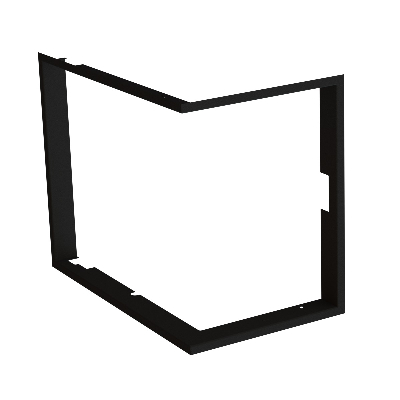 Rama montażowa 1x90° głębokość 80mm, czarna, BeF Therm (V) 7 CP/CL – z lewej strony