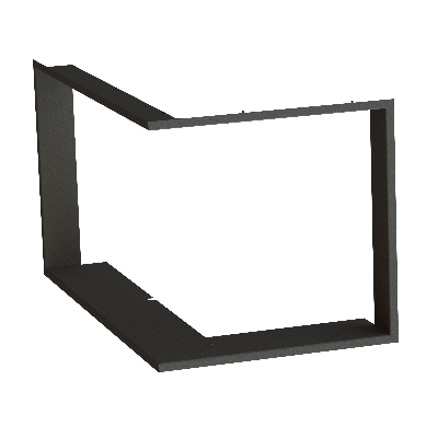 Rama montażowa 1x90° głębokość 80mm, czarna, BeF Therm (V) 10 CP/CL – z lewej strony